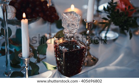 Decor of a wedding table for a photo session