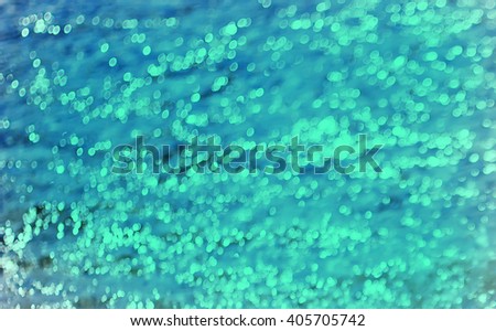 Natural blue blurred background of water with effect bokeah, design, effects, toning  