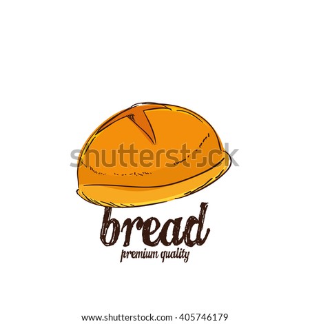 Isolated sketch of a bread on a white background