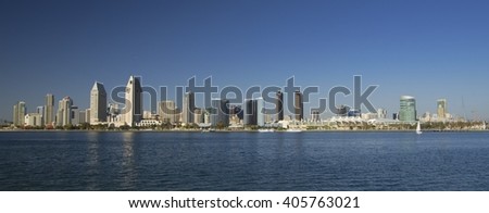 Skyline of San Diego downtown from Coronado Island (CAlifornia, USA)
