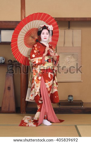Beauty Japanese Geisha studio shot