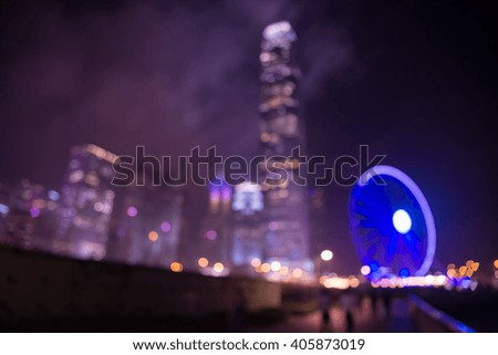 Abstract bokeh cityscape night light background