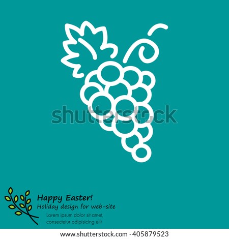 Web line icon. Grapes, bunches of grapes