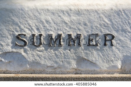 Summer sign carved in stone