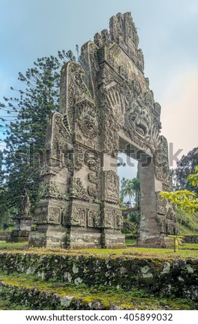 The traditional Hindu ritual gates in the Kaliklatak Plantation, Banyuwangi, Java Island, Indonesia