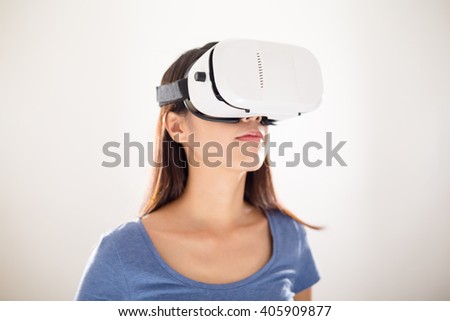 Woman use of VR device