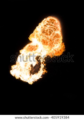 Strong flame, real photo.      