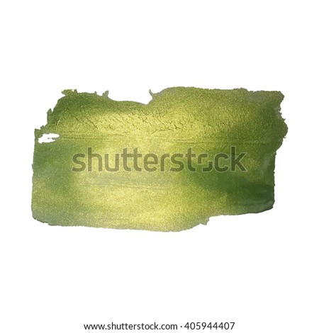 Vector green glittering paint smear stroke stain set. Abstract  textured art illustration. 
