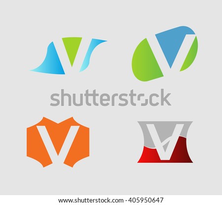 Letter V logo set
