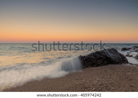 Sunset in the beach shore
