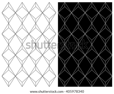 Set of abstract geometric seamless black and white patterns of contour lines. Vector eps 10.