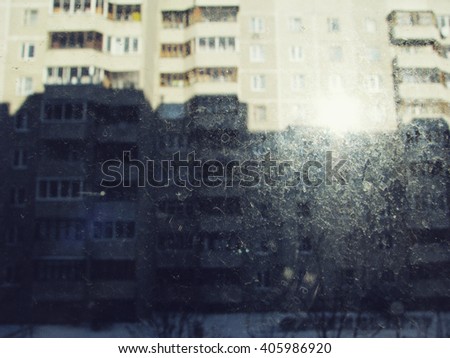 Sun on the dirty window