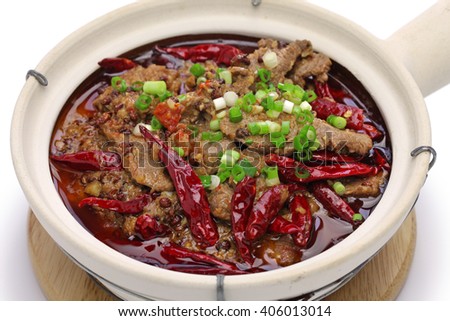shuizhu, shui zhu, sliced beef in hot chili oil, Chinese Sichuan cuisine