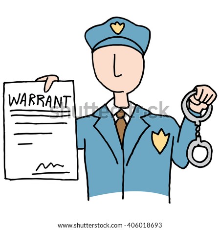 An image of a police officer holding a Arrest Warrant. Royalty-Free Stock Photo #406018693