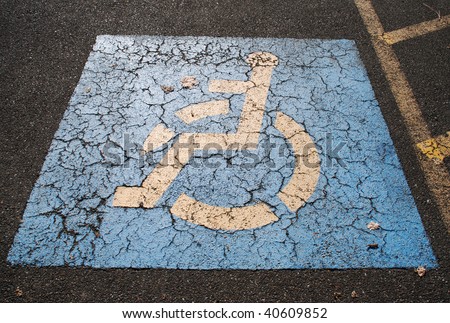 Handicap parking space outside of business in Downtown Grants Pass, Oregon