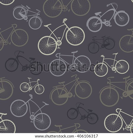 Stylish bicycle seamless pattern background