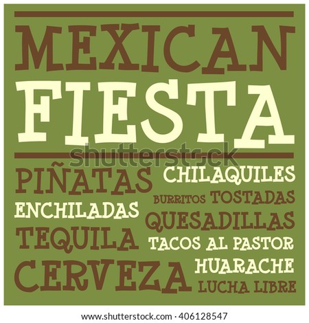 Mexican Fiesta (Vector Design for Cards or Posters)