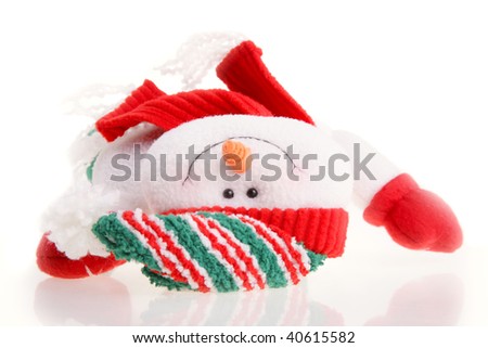 Christmas snowman isolated on a white background