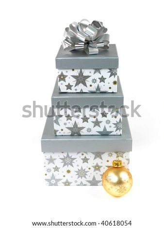 Gift boxes isolated against a white background
