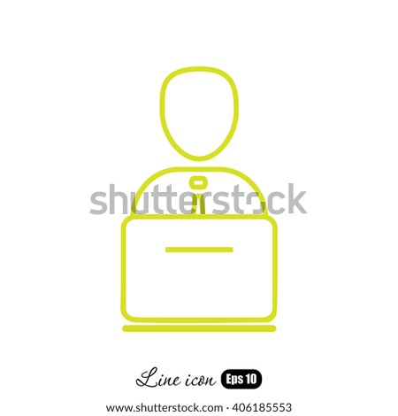 Line icon- businessman working