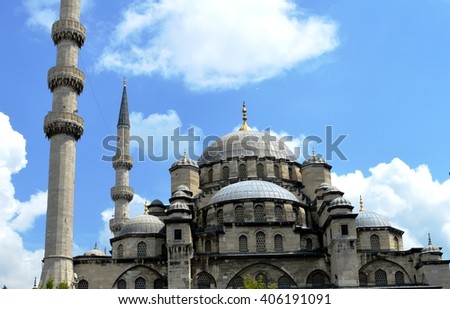 New mosque.  Architecture old city
The picture shows a mosque - New mosque 
in Istanbul.
