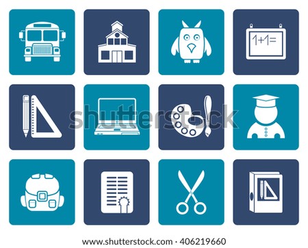 Flat School and education objects - vector illustration