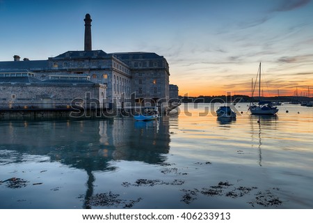 The Royal William dock yard at Plymouth on the Devon coast Royalty-Free Stock Photo #406233913