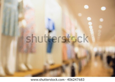 clothing boutique store interior blurred background