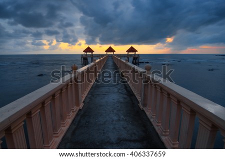 sunrise at tanjung balau jetty