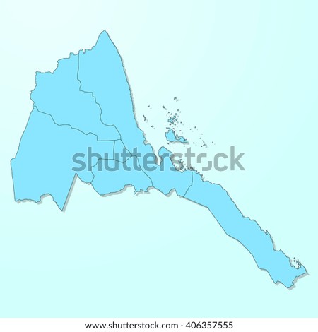 Eritrea blue map on degraded background vector