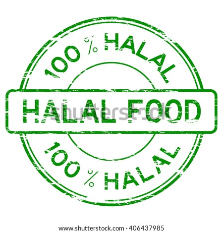 Green grunged 100 % HALAL FOOD