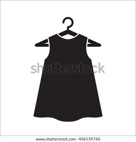 black little dress on hanger icon object picture drawing image graphic art jpg jpeg eps ai