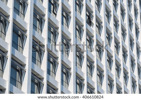Windows of white building background