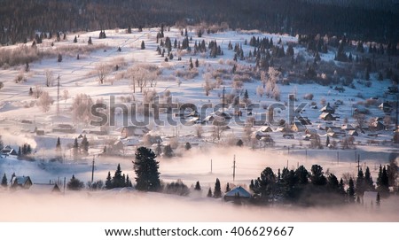 village in middle Siberia Royalty-Free Stock Photo #406629667