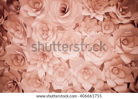 decorative background from white paper flowers