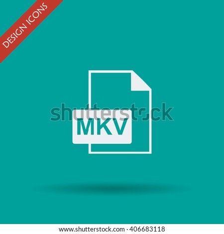 mkv file icon. Flat design style eps 10