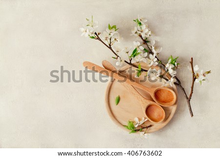 Spa concept, spa background, stylized photo, top view