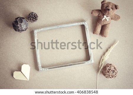 Blank picture frame decoration with copy space, Vintage tone