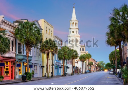 Charleston, South Carolina, USA in the French Quarter. Royalty-Free Stock Photo #406879552