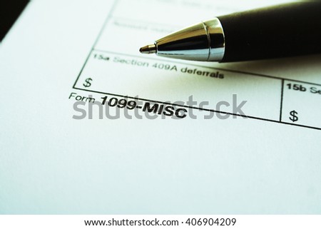 Taxes Stock Photo 1099-Misc High Quality Royalty-Free Stock Photo #406904209