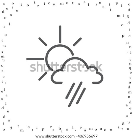 weather icon. sun behind the cloud with rain