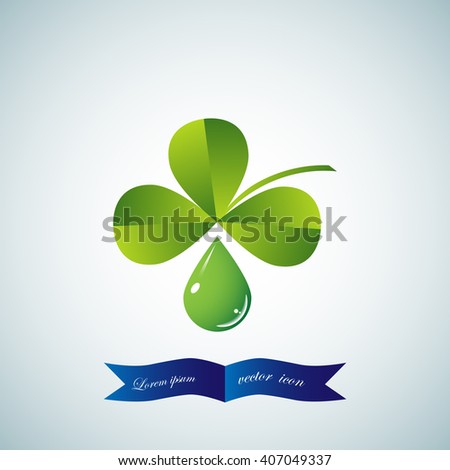 Leaf clover sign icon. Ecology concept. Flat design style, vector