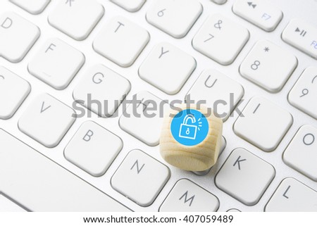 Social media icon on computer keyboard 