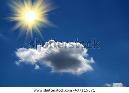 sun beam and sky-clouds background.