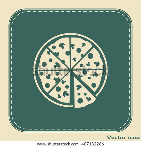 Vector illustration of icon for advertising pizza 