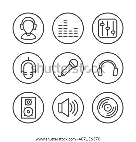 Music Icons set. DJ icon.