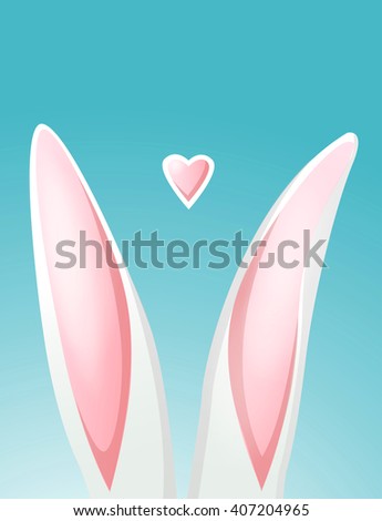 Easter bunny rabbit ears isolated on white background. Vector illustration.