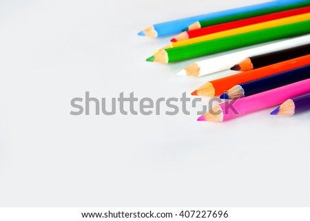 color pencil isolated on the white background