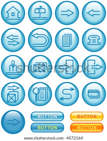 Web Icons Set - Blue  (Vector)