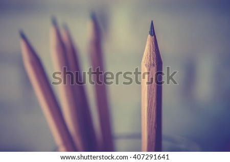 pencil. Vintage filter.